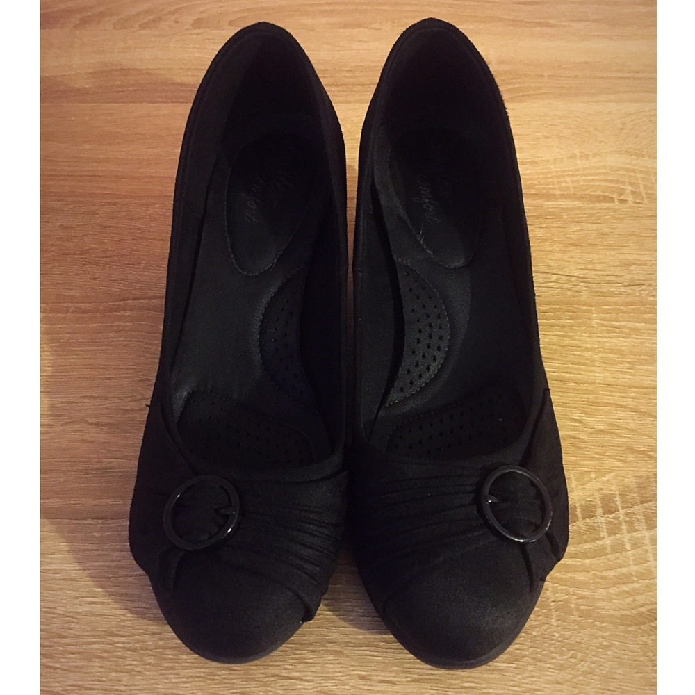 Memory Foam Ballet Flats 1inch Slight Wedge Heel